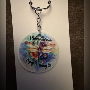 I Believe there are Angels Among Us Keychain